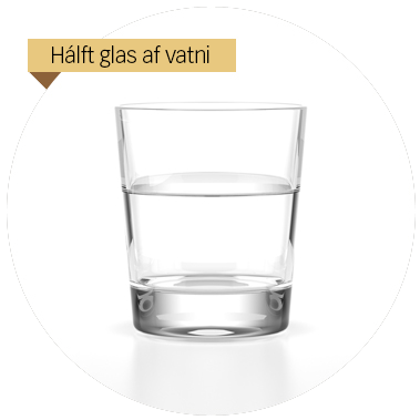 Hálft glas af vatni